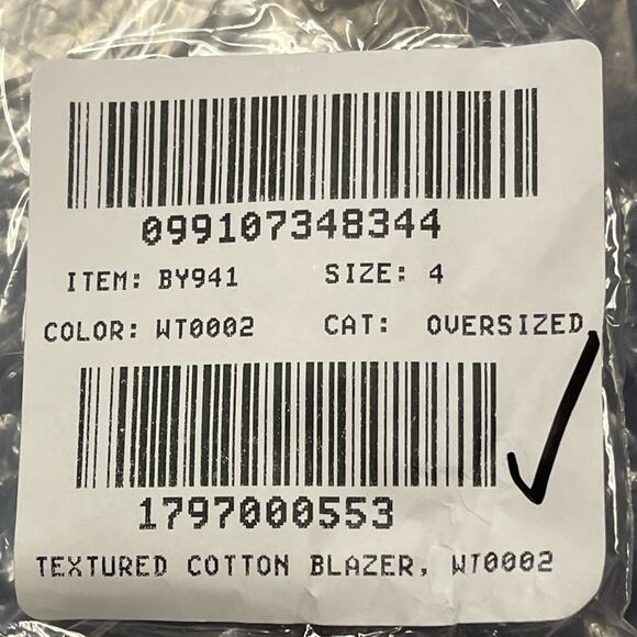 J. Crew Factory Textured Cotton Blazer in White Size‎ 4 NWT - Picture 10 of 10